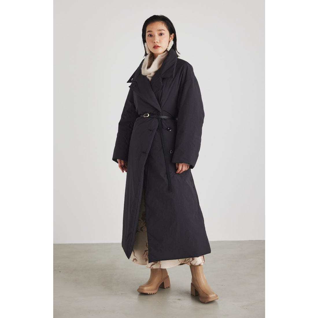 rienda 中綿ロングライトCT BLK -靴＆ファッション通販 ロコンド〜自宅