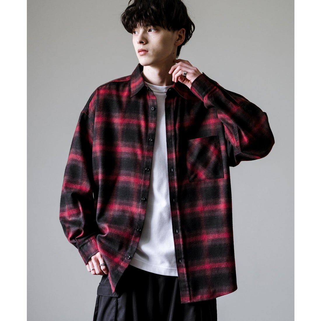 ロッキーモンロー Rocky Monroe チェックシャツ ネルシャツ 長袖