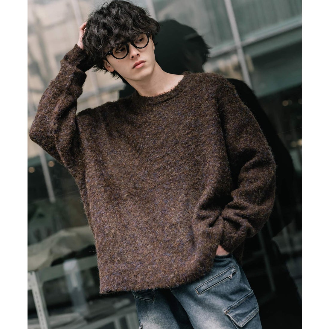 ロッキーモンロー Rocky Monroe シャギーニット セーター ウール混