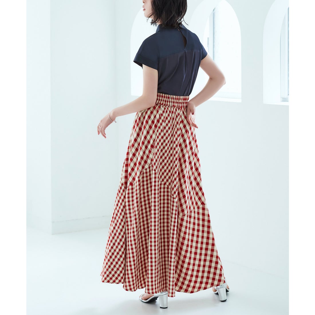 ルイルエブティック RUIRUE BOUTIQUE ミックスギンガムチェック・美脚