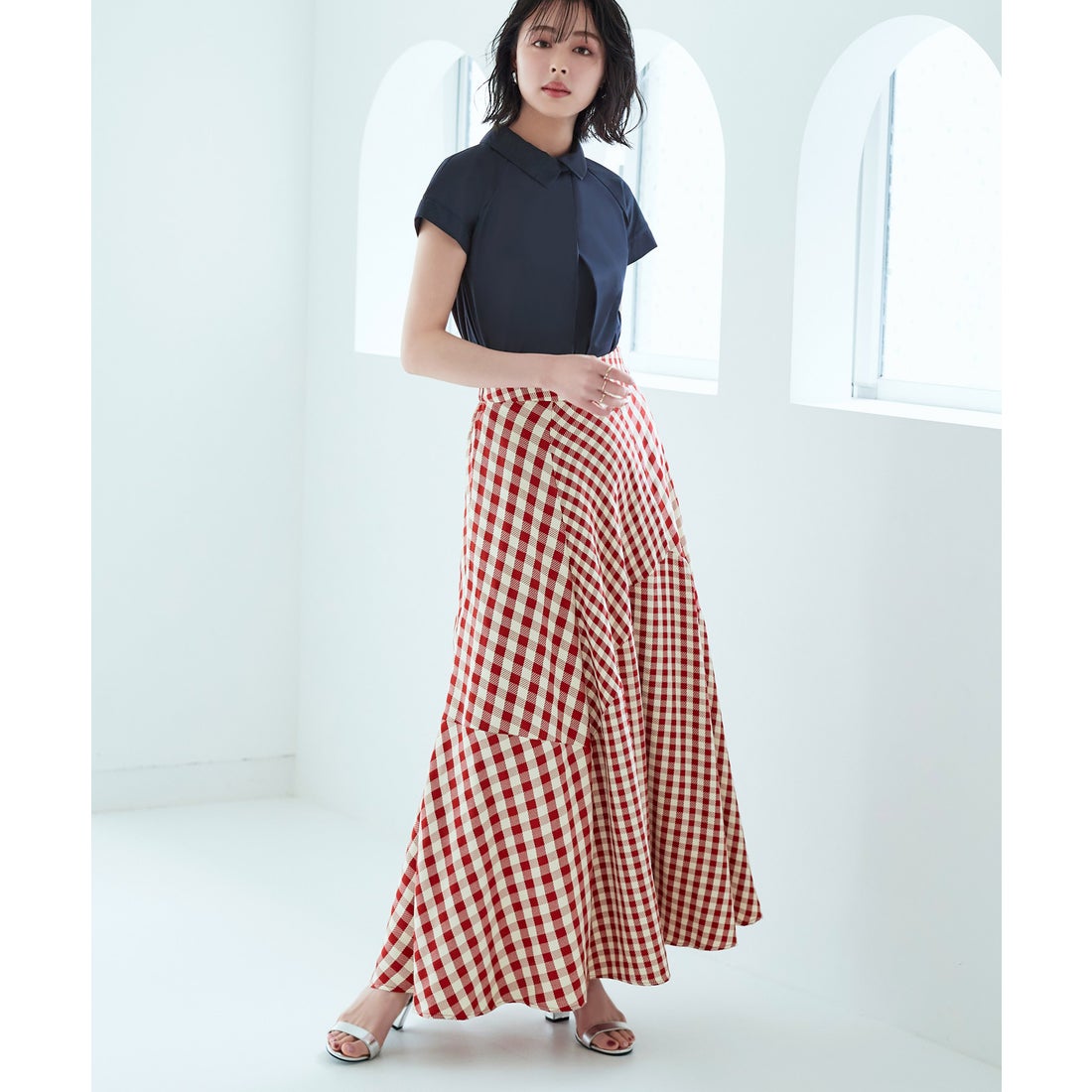 ルイルエブティック RUIRUE BOUTIQUE ミックスギンガムチェック・美脚