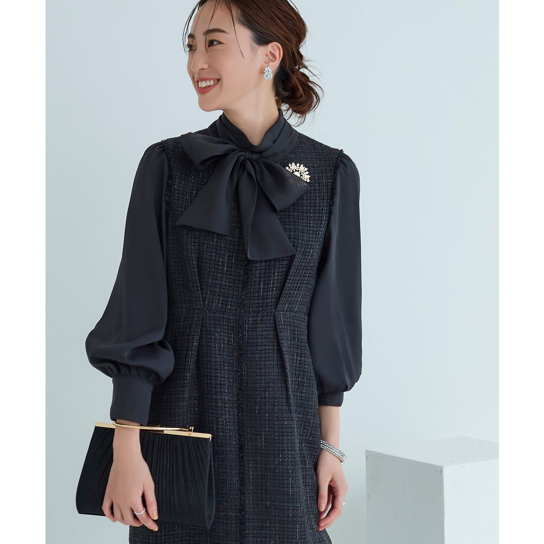 ルイルエブティック RUIRUE BOUTIQUE ミックスツイードコンビ・ロング