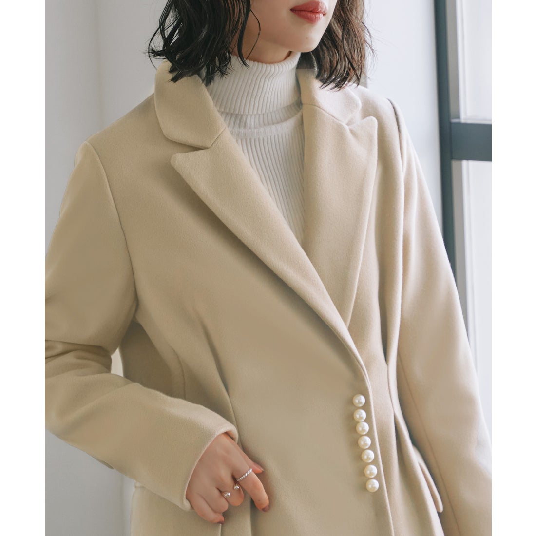 ルイルエブティック RUIRUE BOUTIQUE ニットメルトンパールデザイン