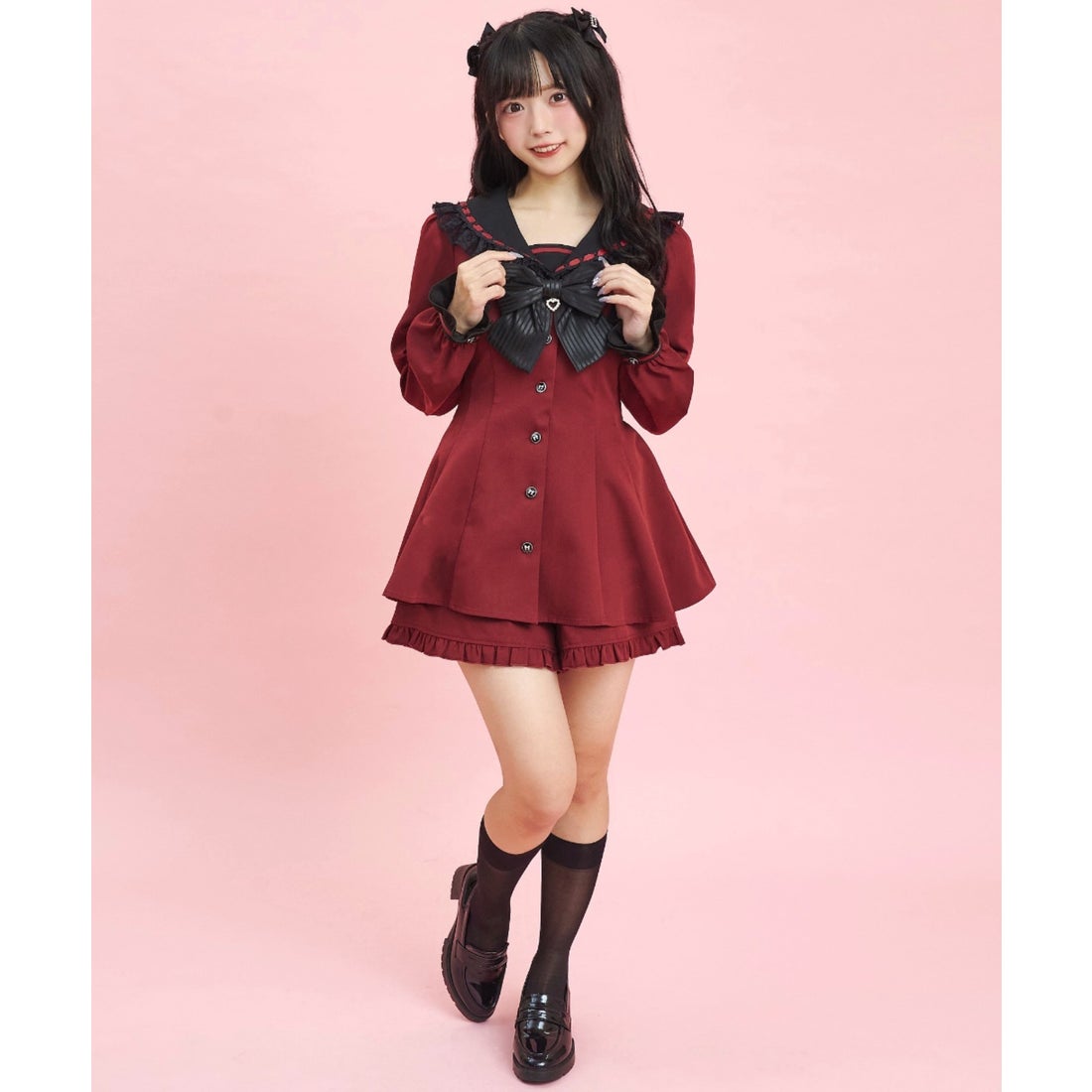 シークレットハニー Secret Honey セーラー襟セットアップ （ワイン