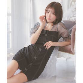 ティカ Tika キャバドレス ドット柄シアー切り替えパフスリーブ半袖