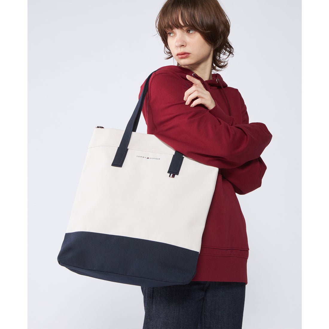 トミー ヒルフィガー TOMMY HILFIGER 2WAYトートバッグ （ホワイト