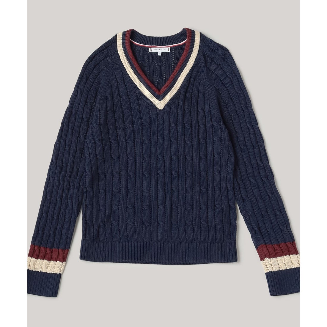 トミー ヒルフィガー TOMMY HILFIGER バーシティケーブルVネック