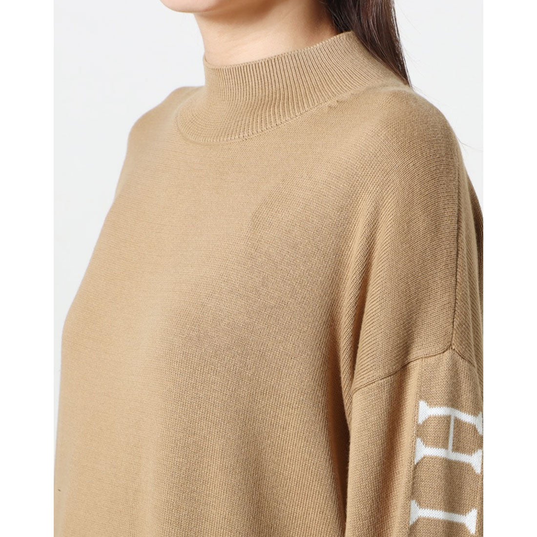 トミー ヒルフィガー TOMMY HILFIGER スリーブロゴモックネックニット