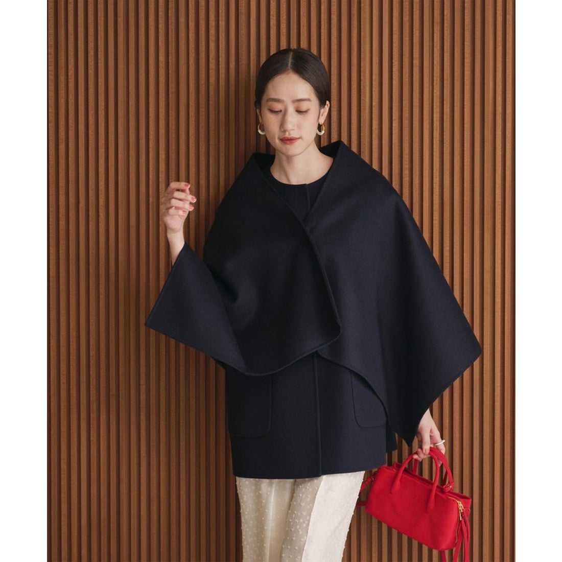 UNITED ARROWS バイカラー リバー ストール （NAVY） - ファッション