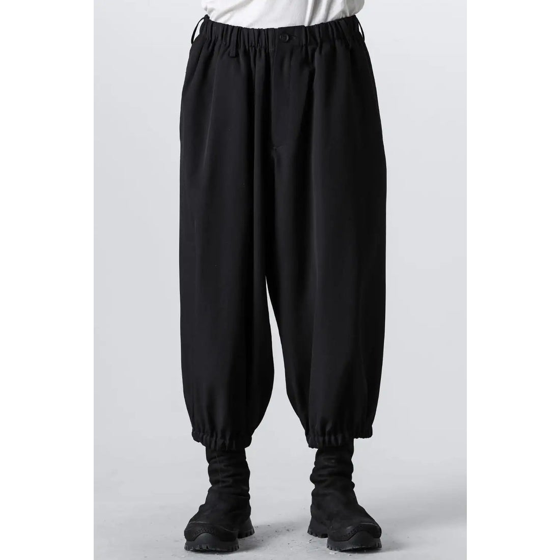 Yohji Yamamoto POUR HOMME Gathered 9 part length Pants （Black