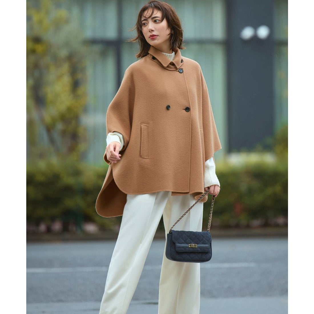 専用商品 24aw ohgaリバーポンチョコート キャメル ステッチ 専用商品