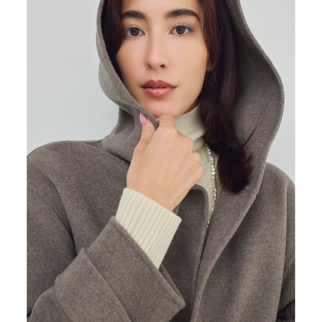 23区 【見上愛さん着用】MANTECOPureリバー フード ロングコート