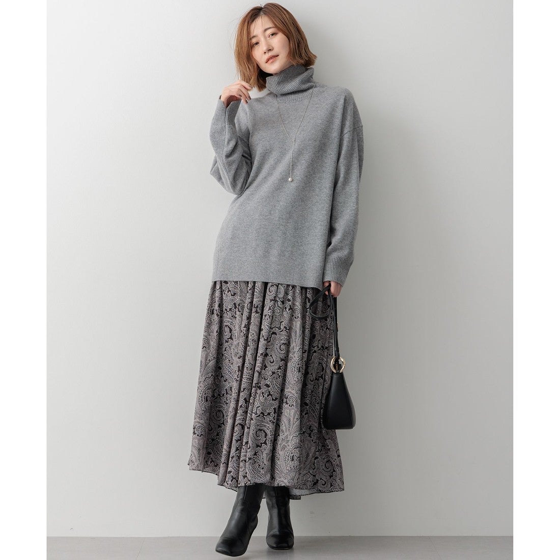 23区（大きいサイズ） 【洗える】ピュアカシミヤ タートルネック