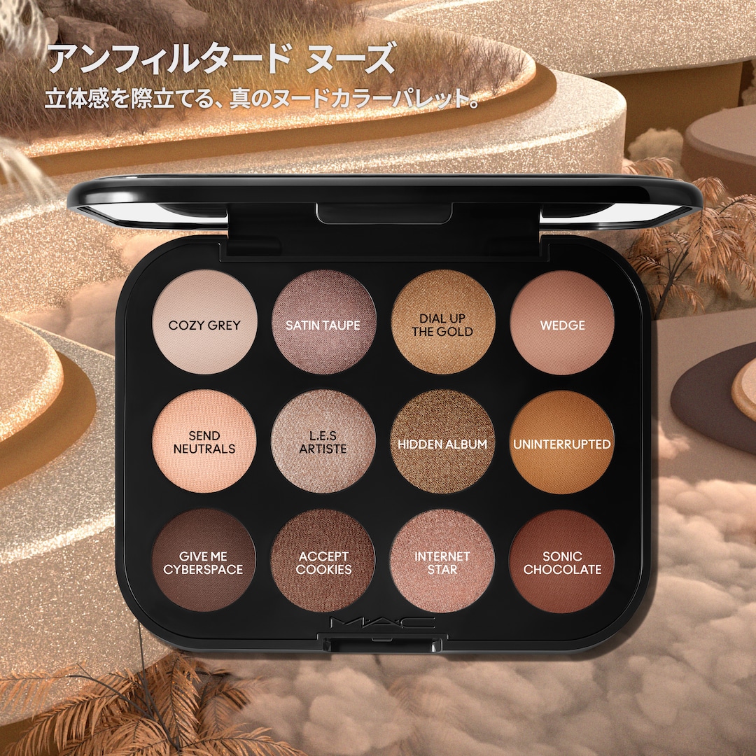コネクト イン カラー アイシャドウ パレット x 12: アンフィルタード