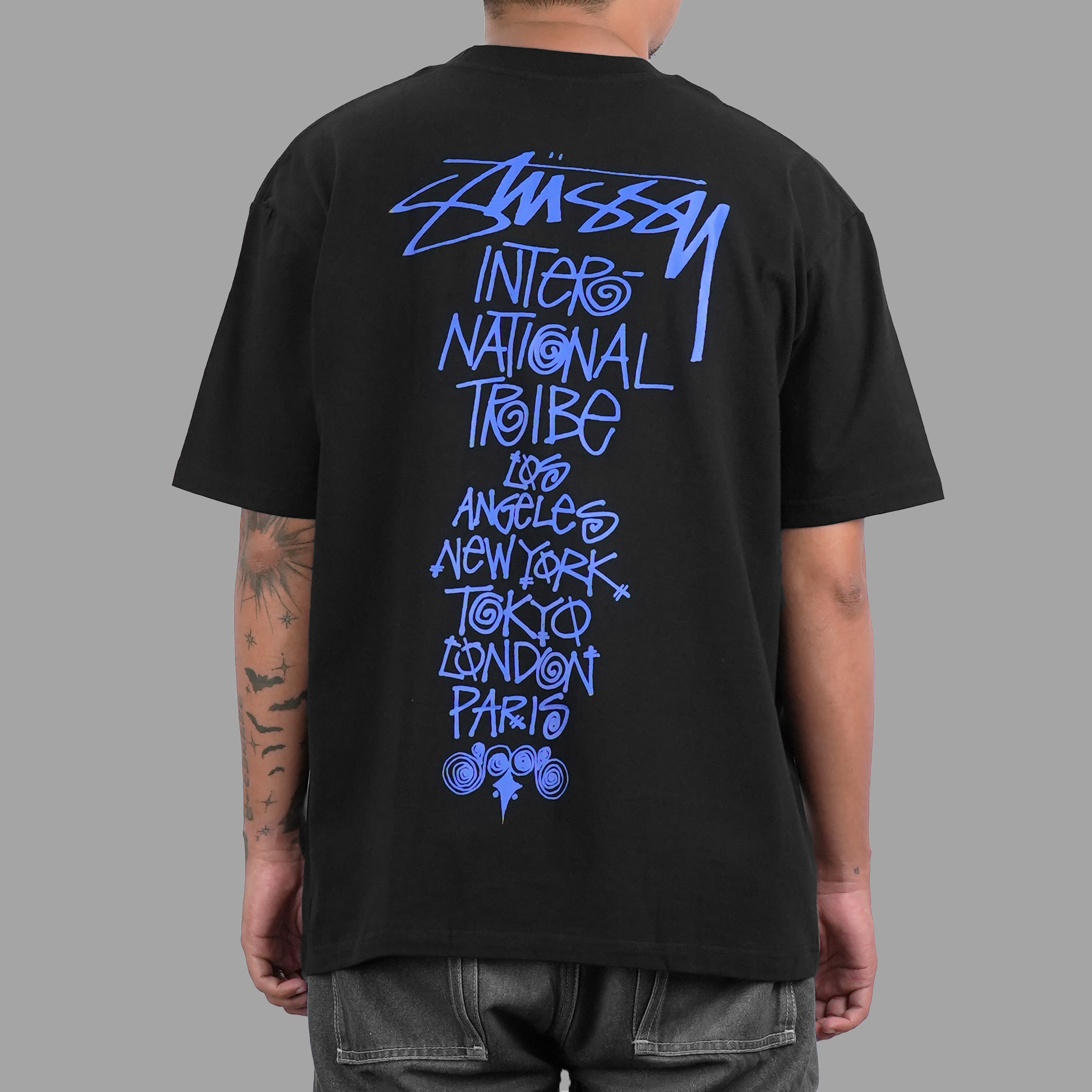 Stussy Tribe Stack Black Tee | Senikersku