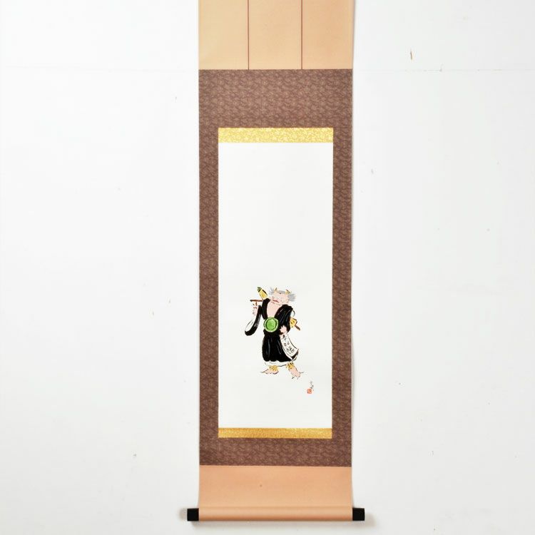 茶道具 掛軸（かけじく） 軸 鬼念仏の絵 曽根 幸風 肉筆