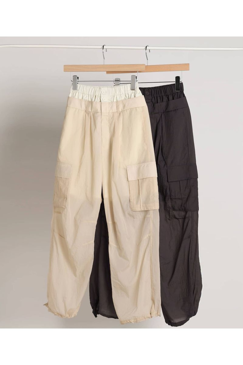 Wウエストシアーナイロンカーゴパンツ | SEEMY STORE（シーミーストア）