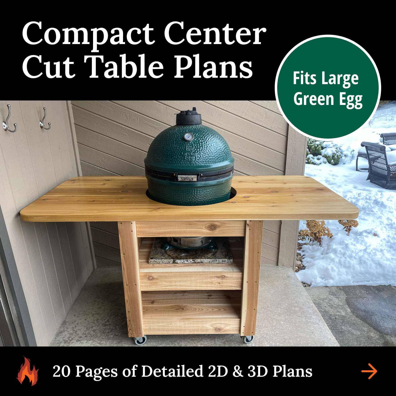 Compact Big Green Egg Table for Large Eggs - Seared and Smoked