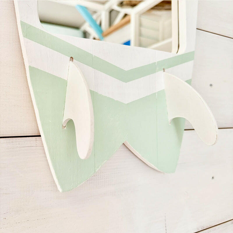 サーフボード型ミラー レトロフィッシュテールサーフィンボード 壁掛け