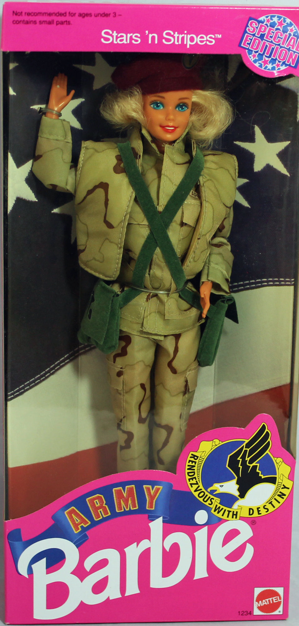 1992 Stars 'n Stripes Army Barbie , NRFB, (01234) Mint Box