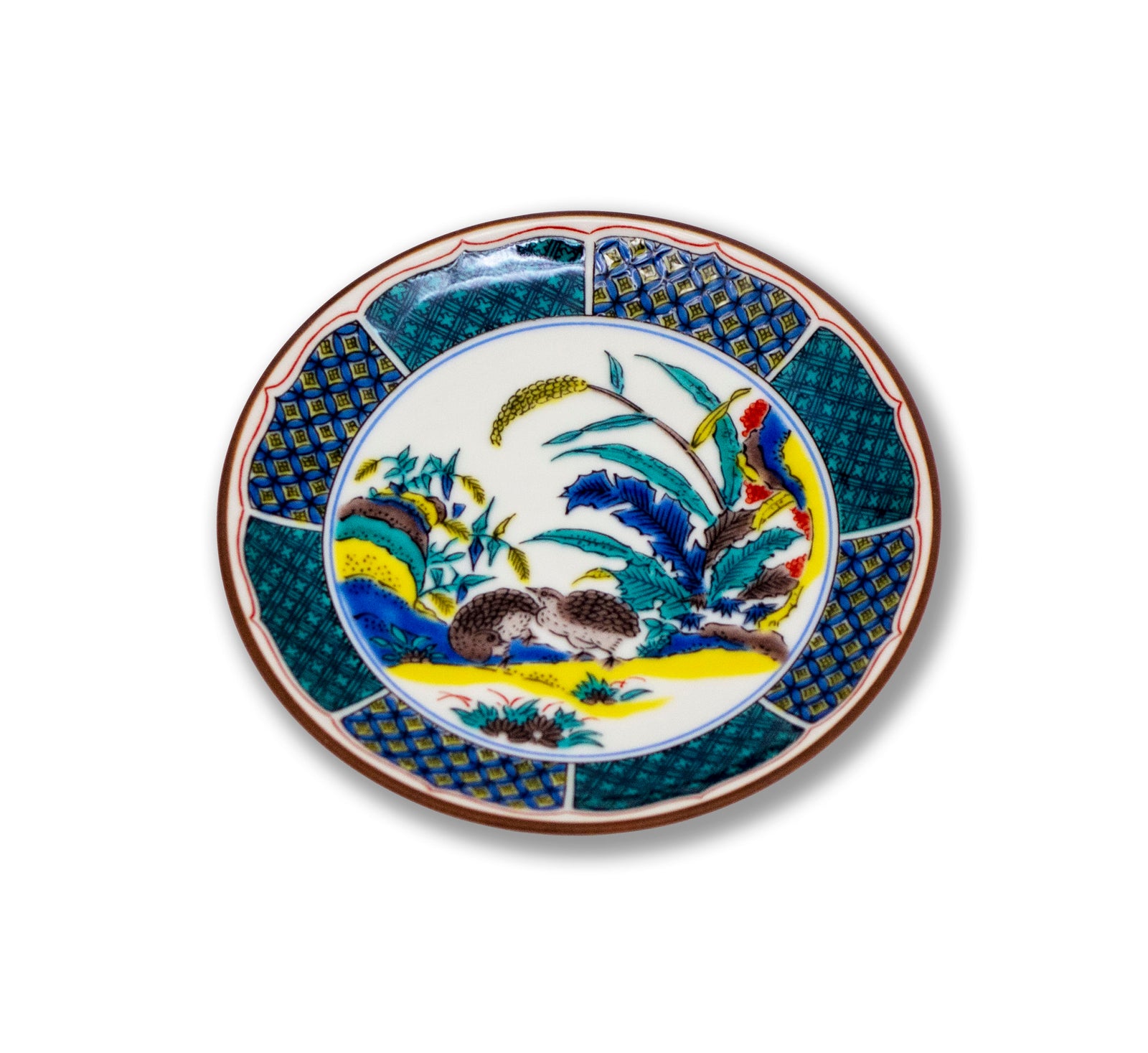 茶道具 九谷焼 古九谷 吸坂手 鷺図丸皿 CE 茶道具 九谷焼 古九谷 吸