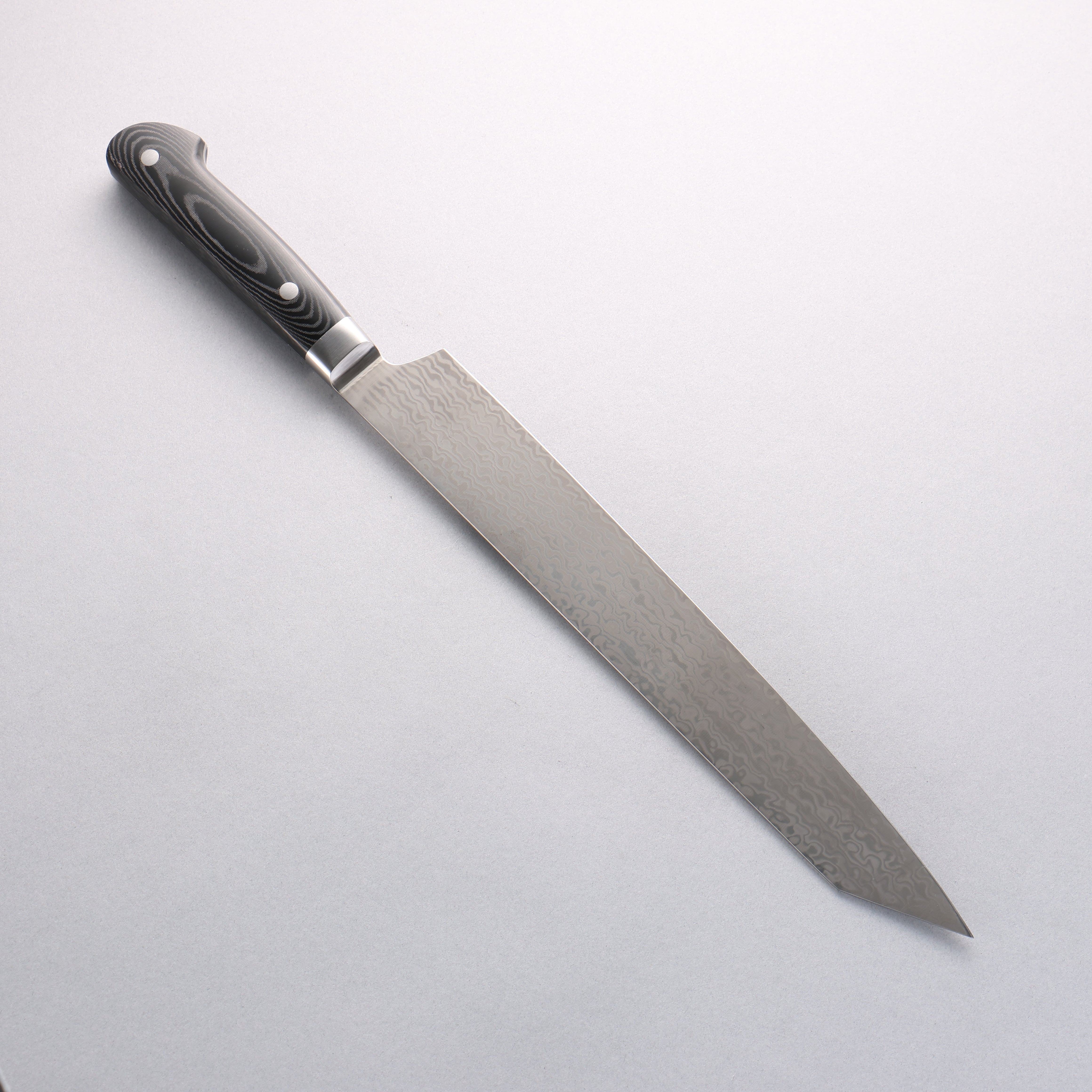 堺 孝行 コアレス ダマスカス 剣型柳刃包丁 260mm 黒マイカルタ柄