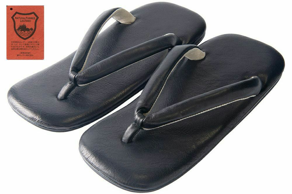 生産数限定 雪駄 栃木レザー 【メンズ】｜R5400｜黒 | 雪駄の大和工房