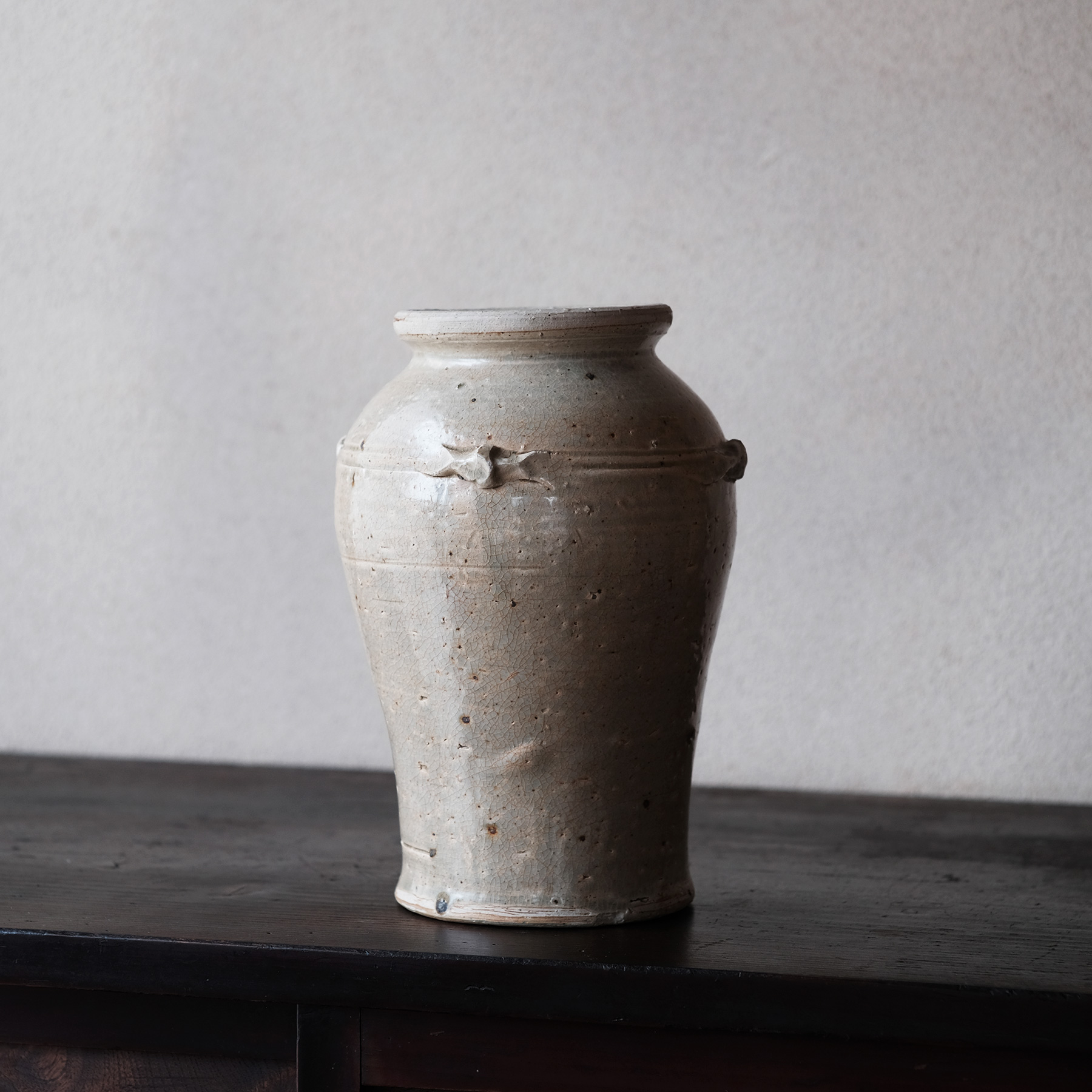 呉朝〜李朝 青磁四耳壺 | 骨董と詩学 Antique & Poetics | 蛇韻律