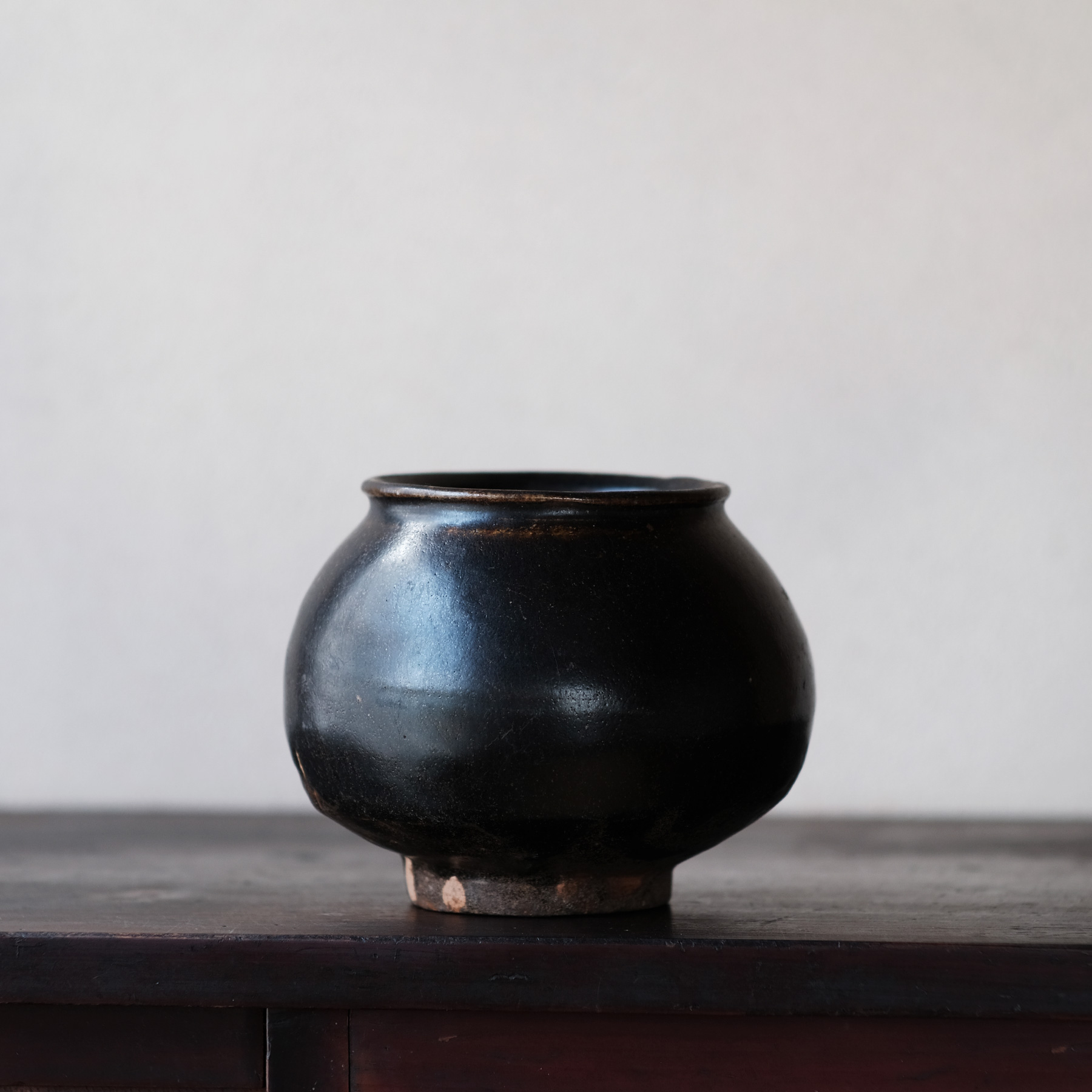 黒釉李朝油壺 木箱付き アウトレット ショップ 通販ホビー・楽器