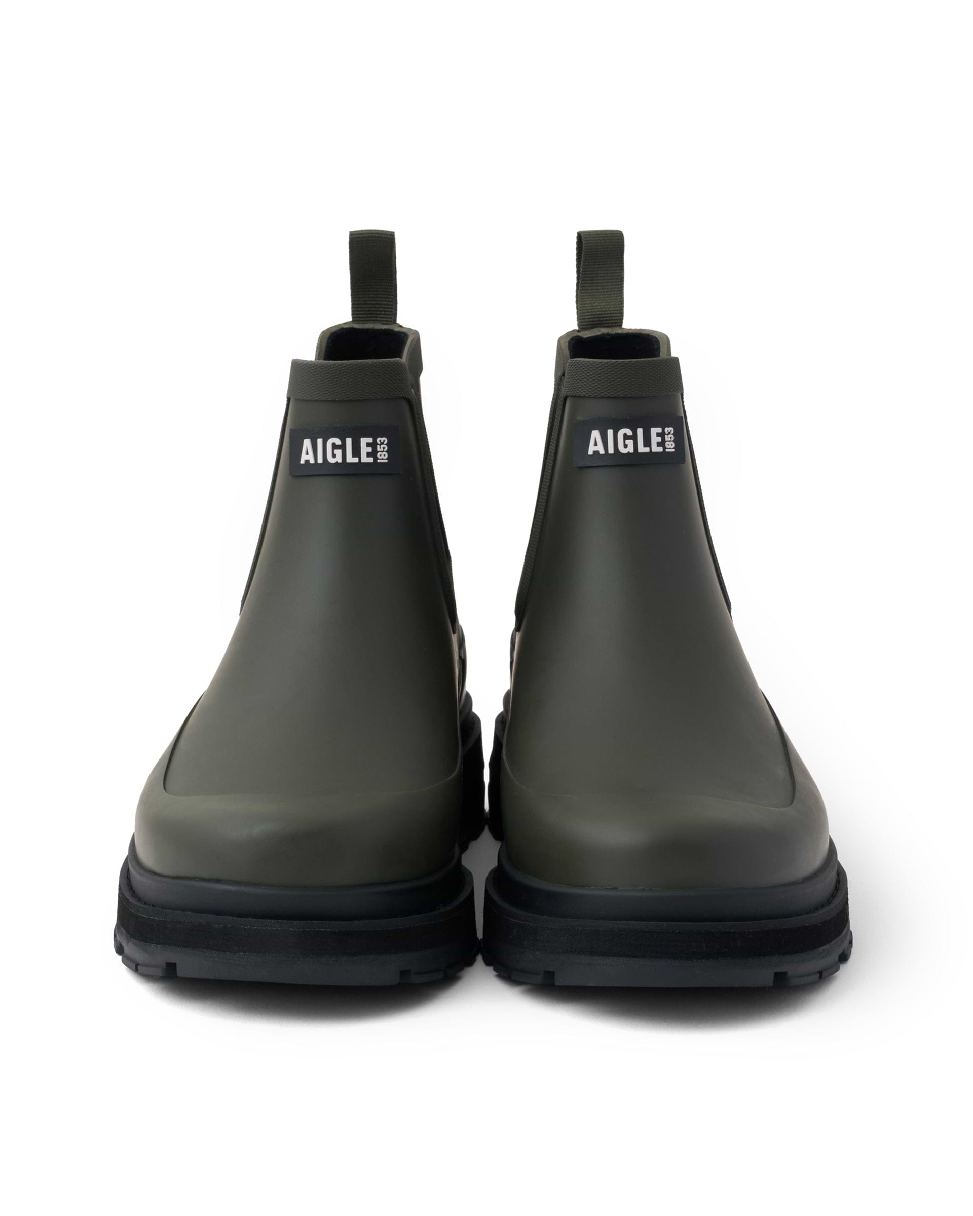 AIGLE】メンズソフトレイン2ラバーブーツ ブラック・グリーン | 海外製