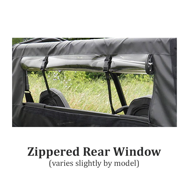 Black Kawasaki Teryx KRX 1000 Soft Upper Doors with Zippered Rear