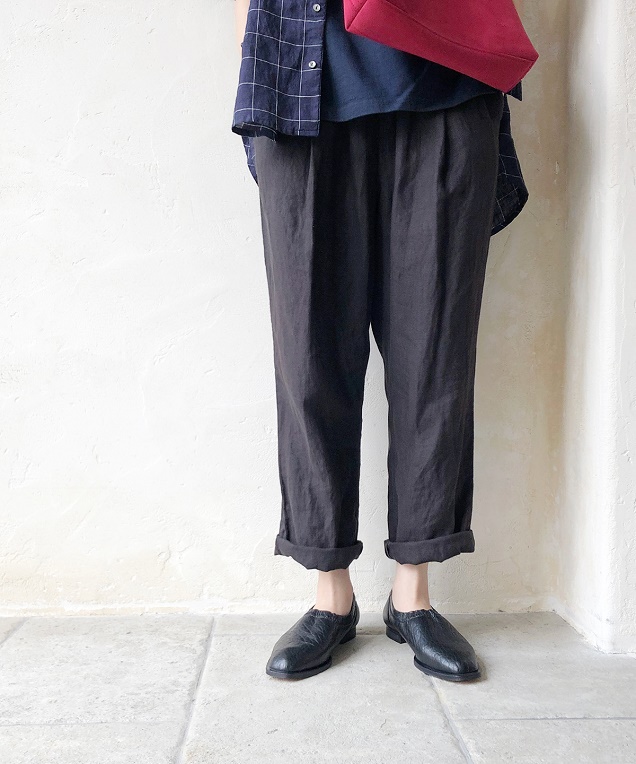 nest Robeリネンイージーパンツ ネストローブ ブラックリネンイージーパンツ ブラック nest Robe