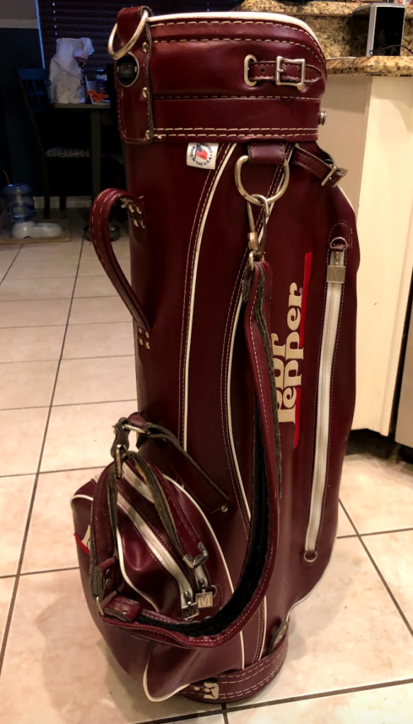 Vintage Dr. Pepper Ron Miller Pro Model Staff/Cart Golf Bag in