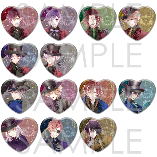 DIABOLIK LOVERS 闇夜のローズパーティ ラメハート缶バッジ | 乙女向け
