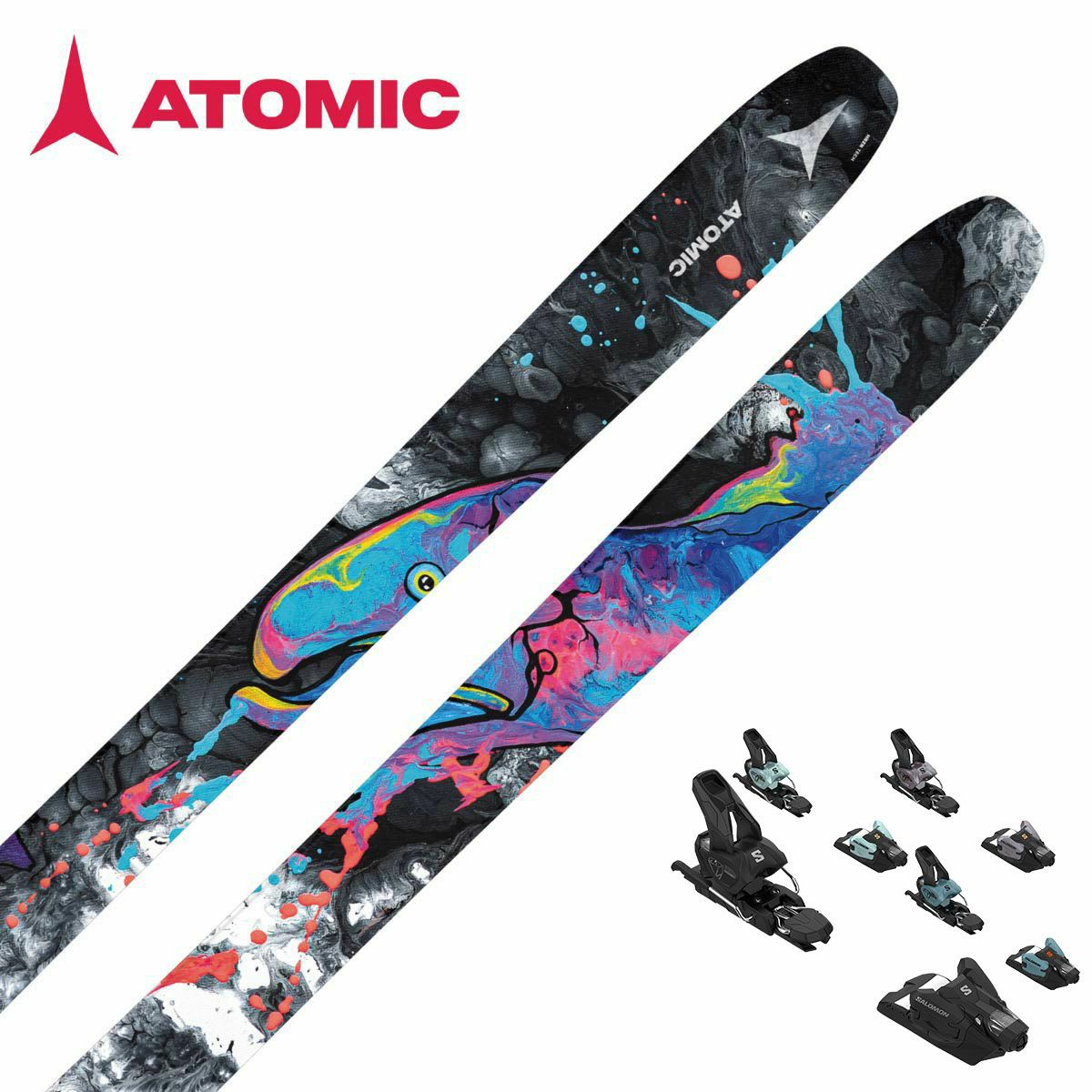 スキー板 ATOMIC Slavor3 148cm 100cmストック付 スキー板 ATOMIC