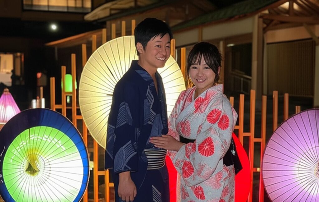 和傘ライトアップイベント「和傘の舞」開催中!! 2025年5月16日撮影