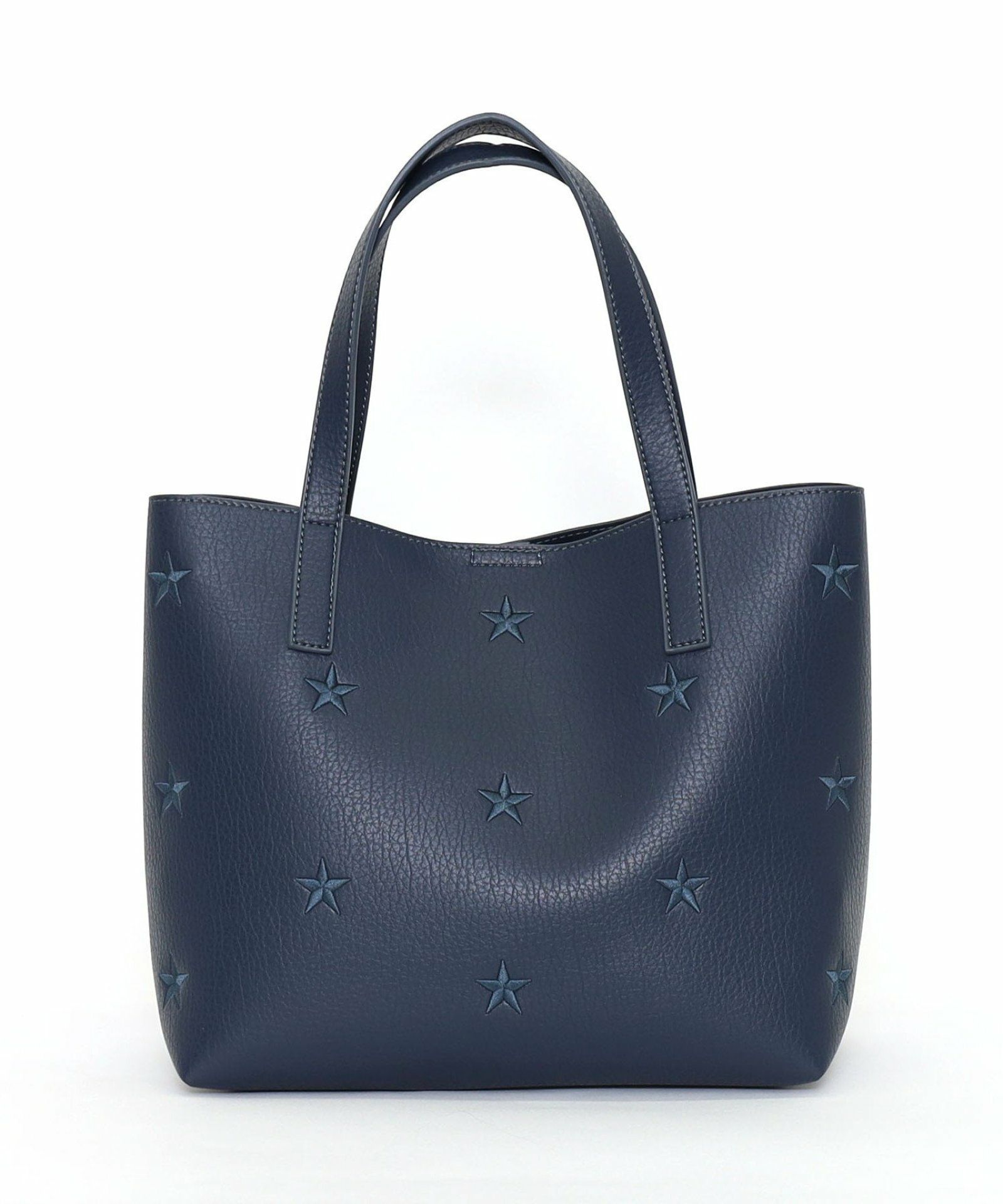 新品タグ付】V12 星柄合成皮革バッグ 大きめ 星柄刺繍フェイクレザー