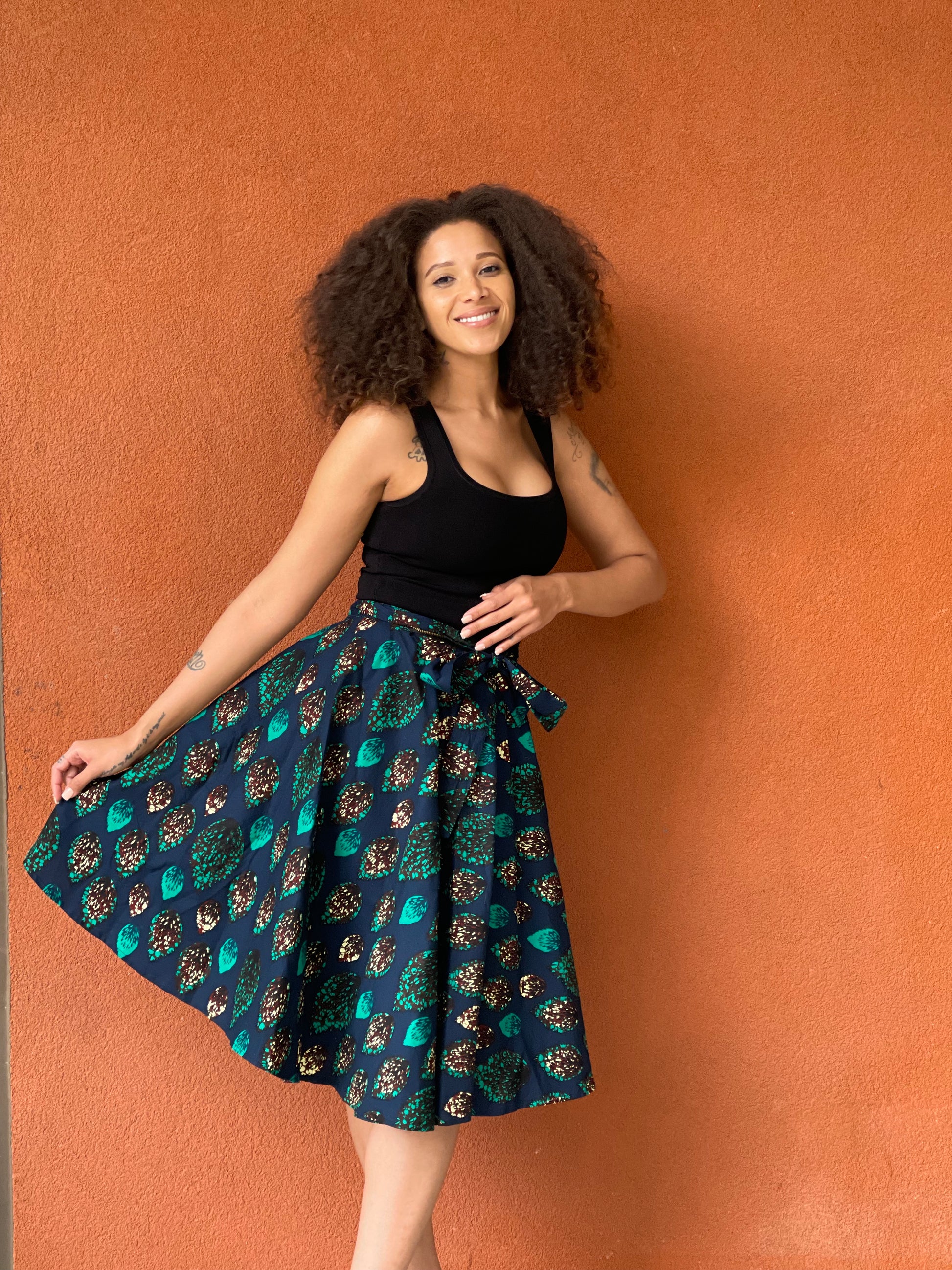 Fea Reversible Wrap Skirt (Short) – African Print Wrap Skirt, High