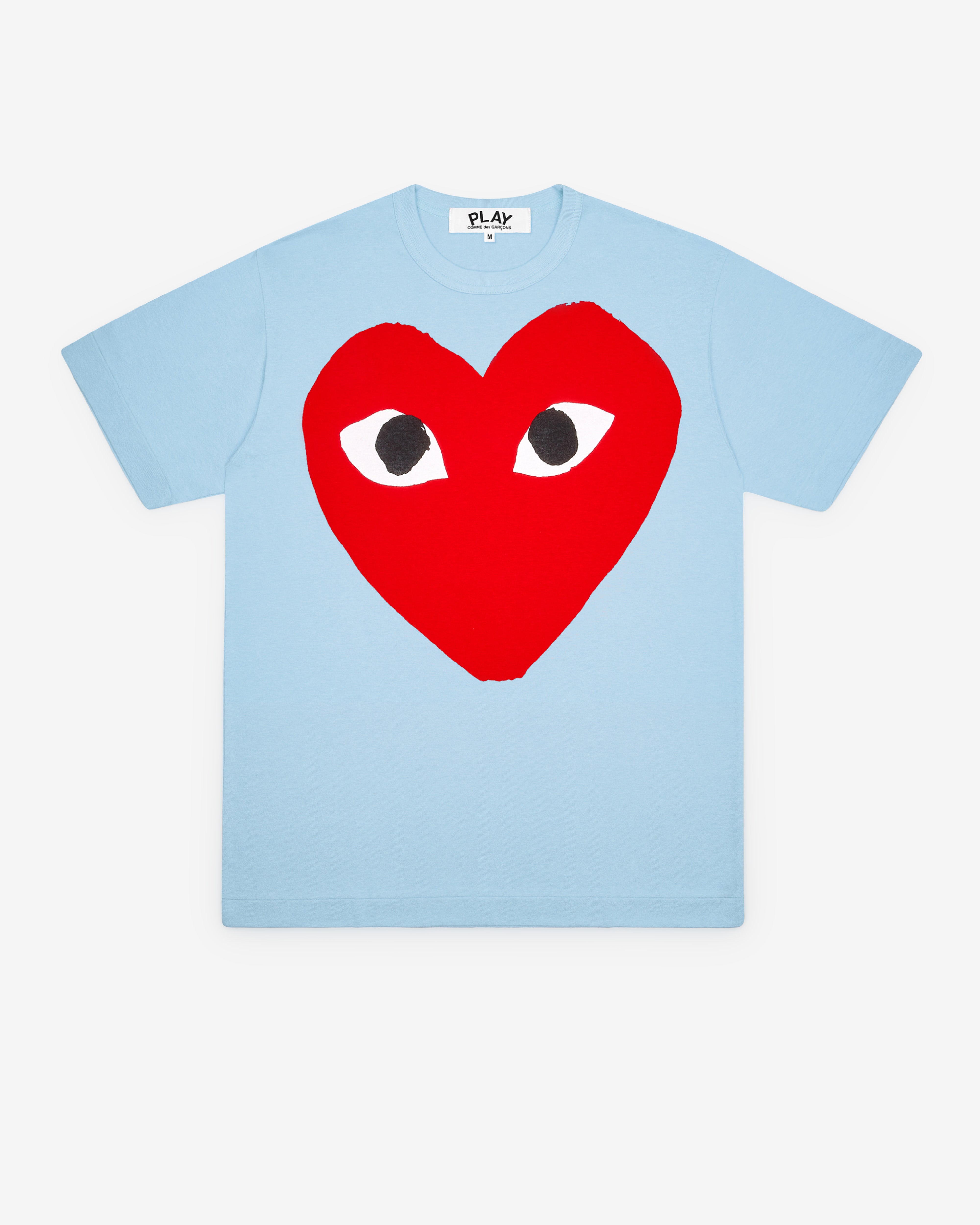 Play Comme des Garçons: Bright Heart Logo T-Shirt (Blue) | DSMNY E