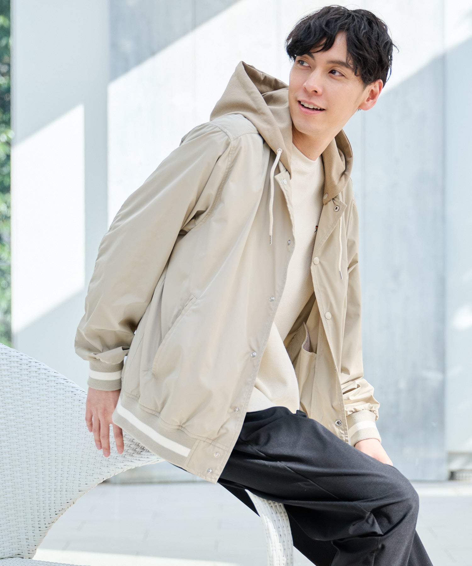 フードレイヤー 2WAY スタジアムジャケット（スタジャン/メンズ