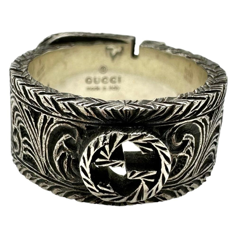 17号【GUCCI/グッチ】 アラベスク ベルト リング・指輪 シルバー925