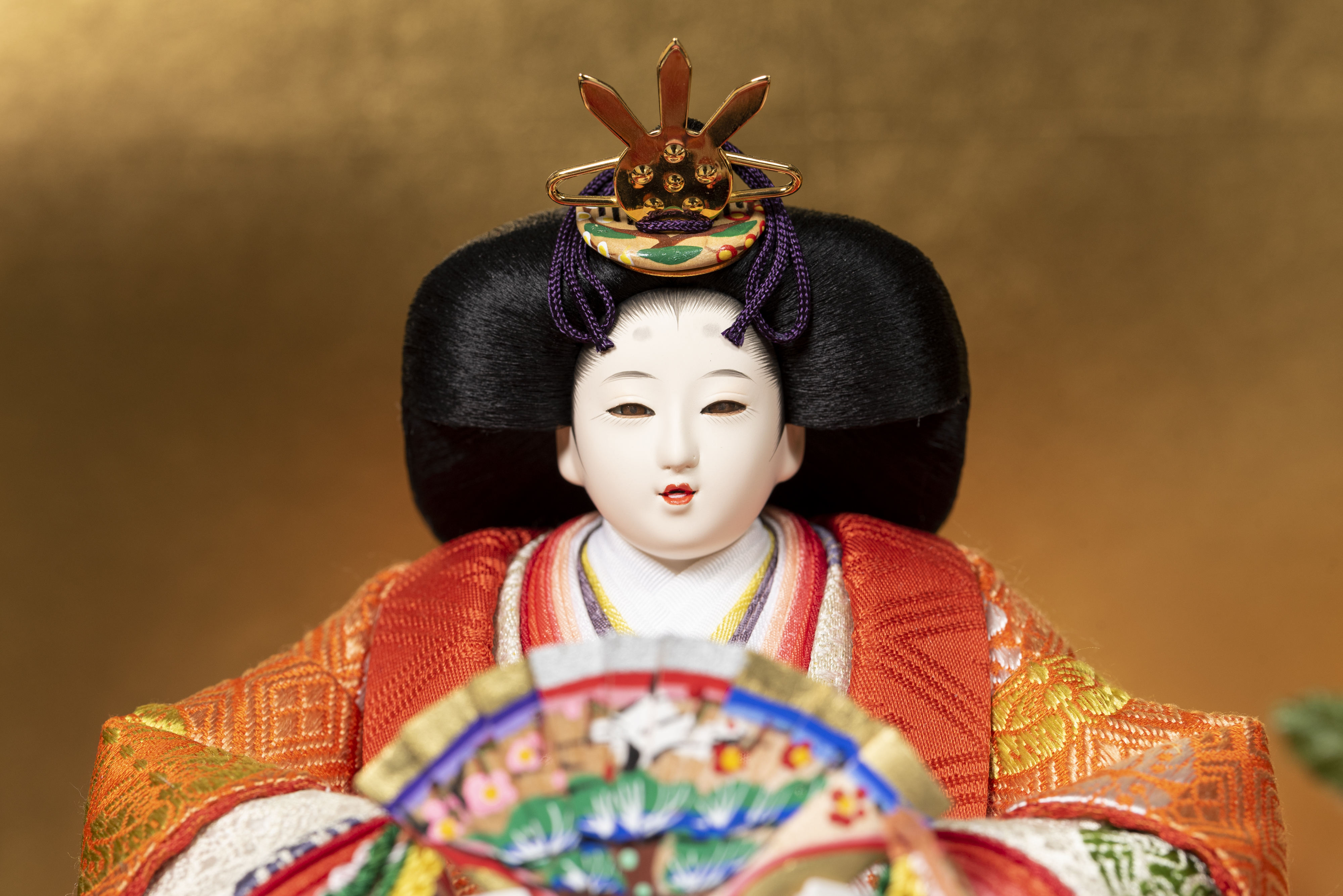 1-A 平安清雅 作-京十一番親王・正絹黄櫨染 本式束帯十二単衣