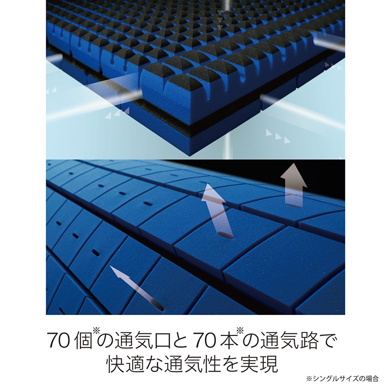 エアーSX]マットレス／HARD （シングル）9×97×195cm ロイヤルブルー