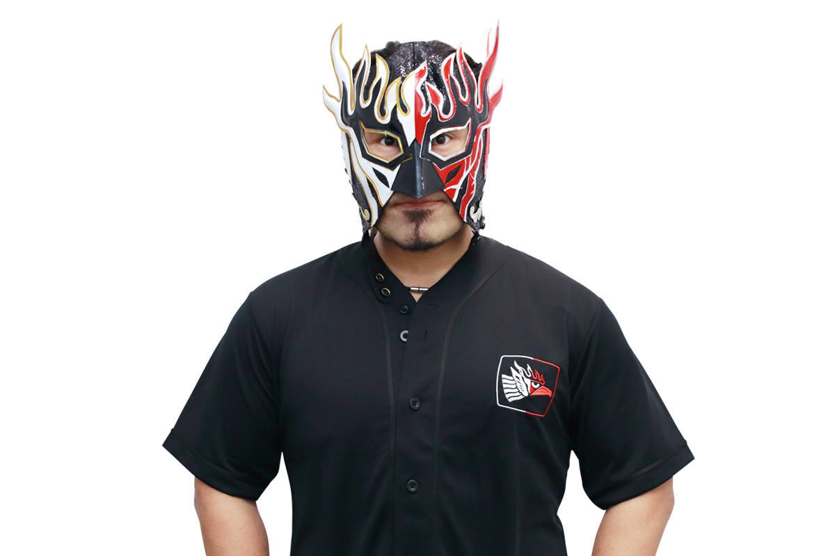 エル・デスペラード ベースボールシャツ（ブラック×ホワイト×レッド）