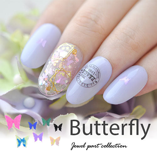 蝶々 ホログラム 12色セット ネイルアート デコ | ラメ ジェルネイル