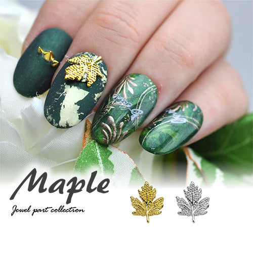 ネイルパーツ メタルパーツ 5個 ネイルジュエリー フラワー メープル
