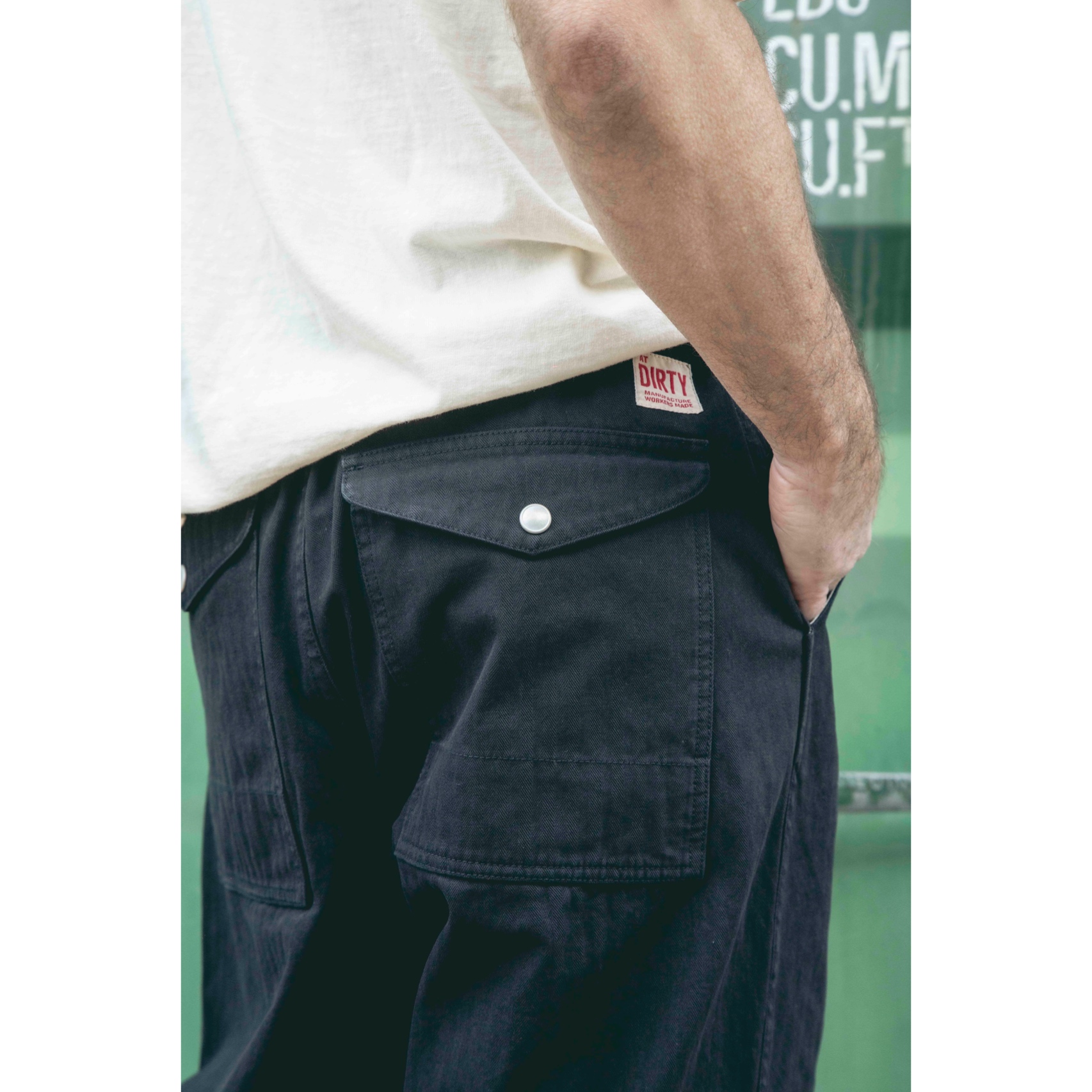 New name！ / AT-DIRTY/FIREMAN PANTS -HERRINGBONE- (BLACK)