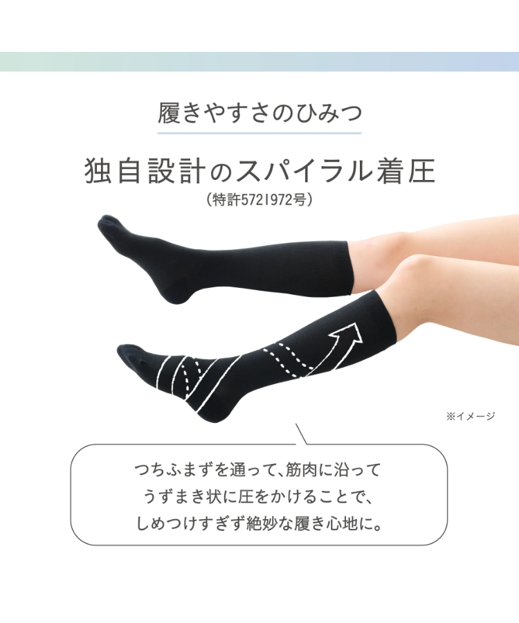 靴下サプリ レディース うずまいて 血行を促すソックス｜靴下の岡本