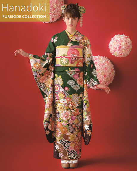 古典振袖（桜と毬／緑）20051 ｜おりえん