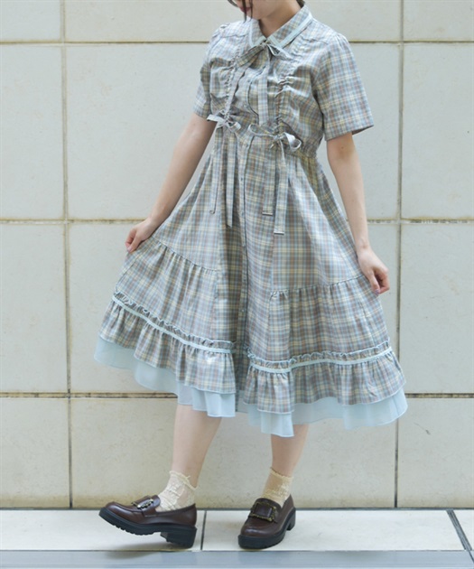 リボン×チェック柄ワンピース 【会員限定価格】 | axes femme online shop